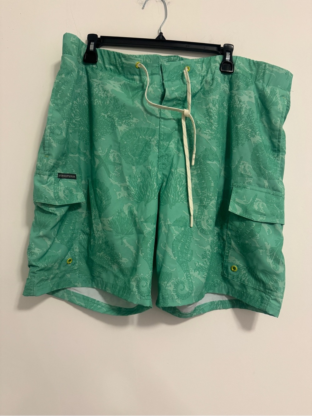 ZeroXposur Green  Performance Swim Trunks with Built in shorts